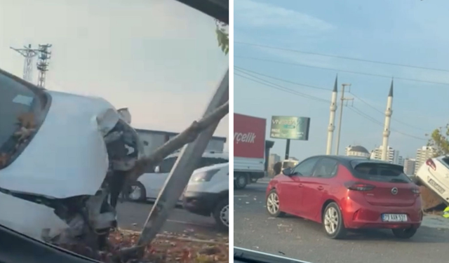 Diyarbakır’da otomobil, refüjdeki direğe çarptı: Yaralılar  var