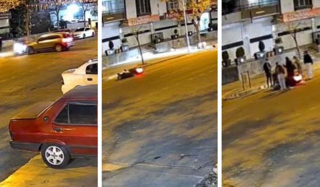 Diyarbakır’da otomobilin çarptığı motokurye metrelerce savuruldu