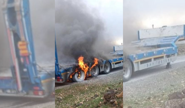 Diyarbakır’da seyir halindeki tır alevlere teslim oldu