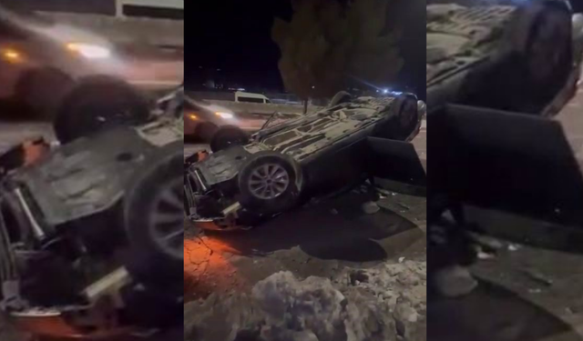 Diyarbakır’da gizli buzlanma kaza getirdi: Araç takla attı