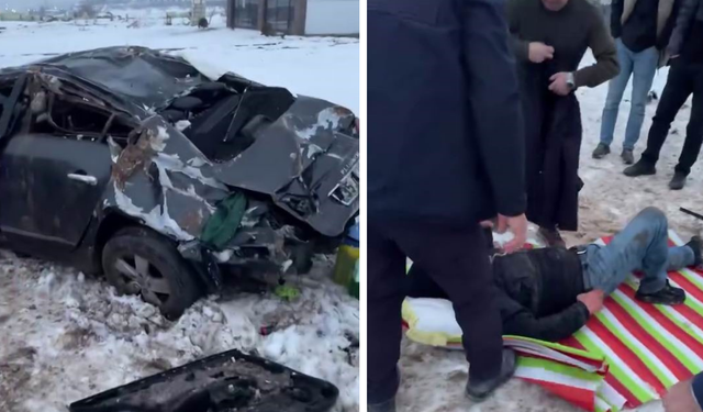 Diyarbakır'da kontrolden çıkan araç takla attı