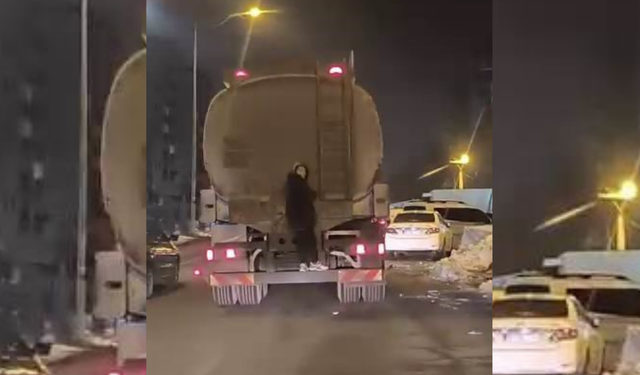 Diyarbakır’da yürekleri ağza getiren görüntü: Tankerin arkasında yolculuk