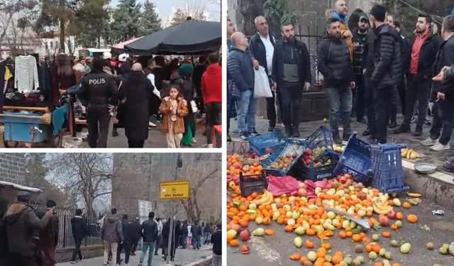 Diyarbakır Sur’da kaldırım gerginliği; Zabıta müdahalesinde arbede, polis biber gazı kullandı