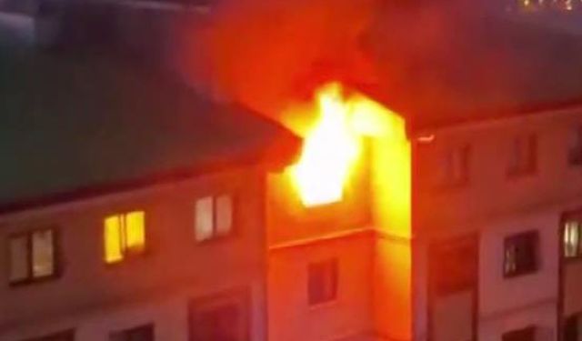 Yangın çıkan evde tüp patladı