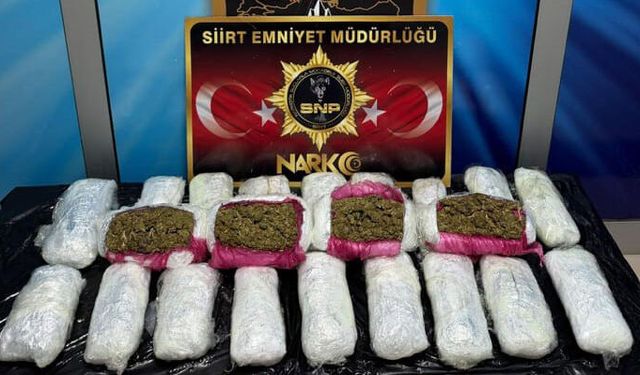 9 kilo 700 gram esrar ele geçirildi