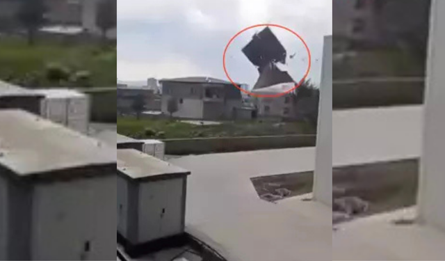 Yer Diyarbakır: Çatı uçarak fabrikaya çarptı