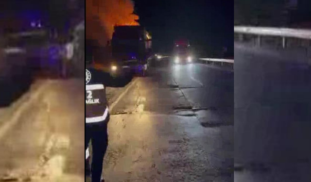 Diyarbakır’da seyir halindeki tır alev aldı