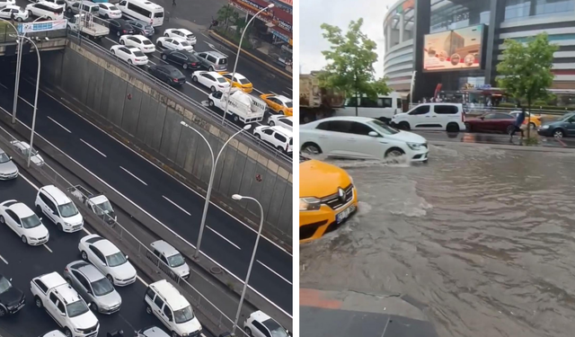 Diyarbakır’da yağmur trafiği felç etti, araç kuyrukları kilometreleri buldu