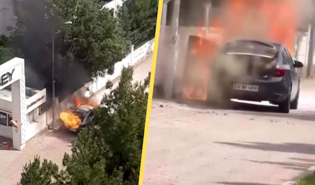 Diyarbakır'da seyir halindeki araç alev aldı