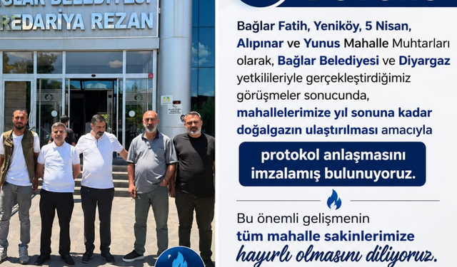 Diyarbakır’da 5 mahalleye doğalgaz müjdesi