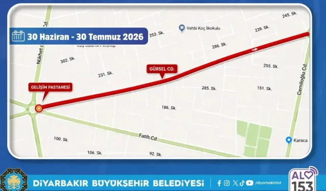 Diyarbakır’ın o caddesi 1 ay boyunca trafiğe kapanıyor!