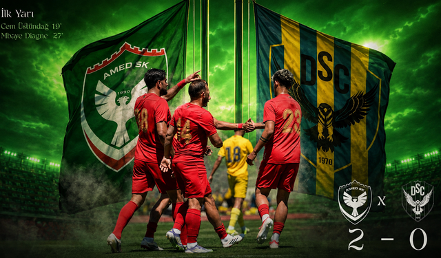 Amedspor, Duhok SC karşısında ilk yarıyı 2-0 önde tamamladı