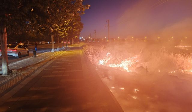 Diyarbakır'da korkutan anız yangını: Alevler ana caddeye kadar ulaştı