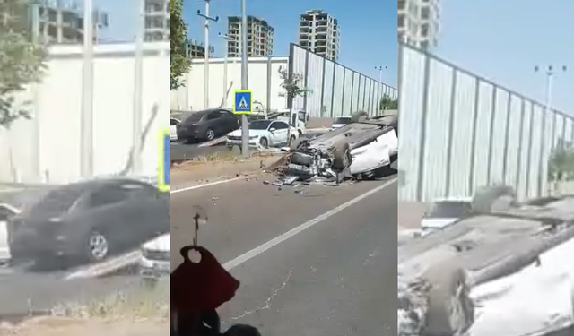 Diyarbakır'da kontrolden çıkan otomobil takla attı: Yaralılar var