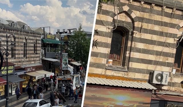 Diyarbakır’da tarihi Hasan Paşa Hanı kablo ve klimaların esaretinde