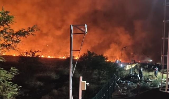 Diyarbakır'da geceyi aydınlatan anız yangını söndürüldü