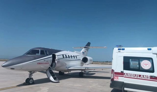 Uçak ambulans 1 aylık bebek için havalandı