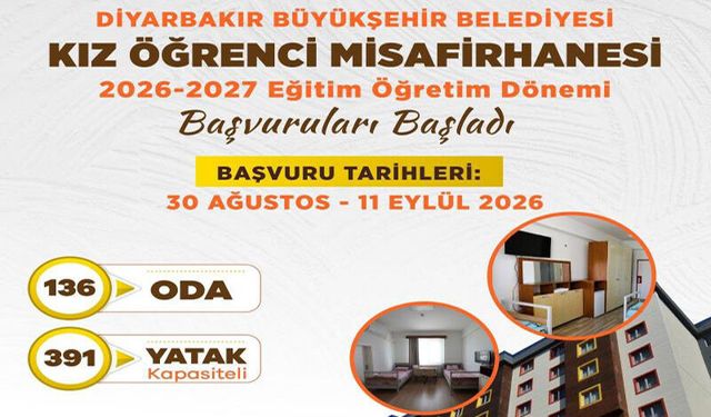 Diyarbakır’da kız öğrenci misafirhanesi başvuruları başladı