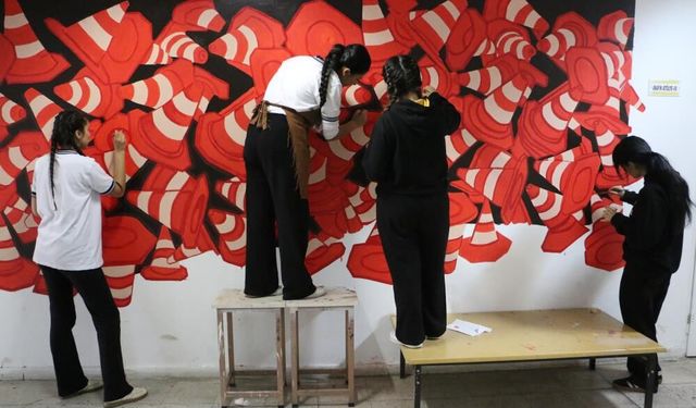 Diyarbakır Güzel Sanatlar Lisesi’nde dersler duvarlara taştı