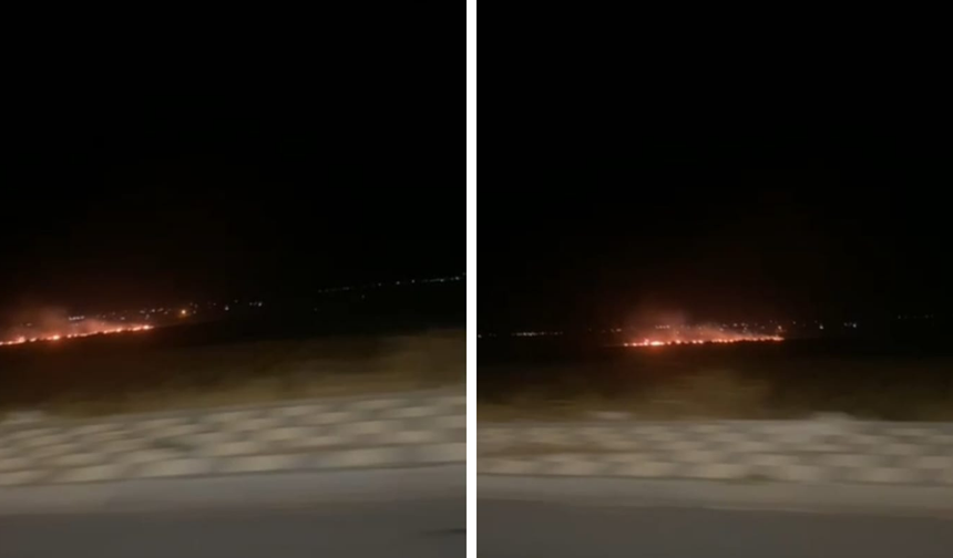 Diyarbakır Bağlar’da gece yarısı anız yangını korkuttu