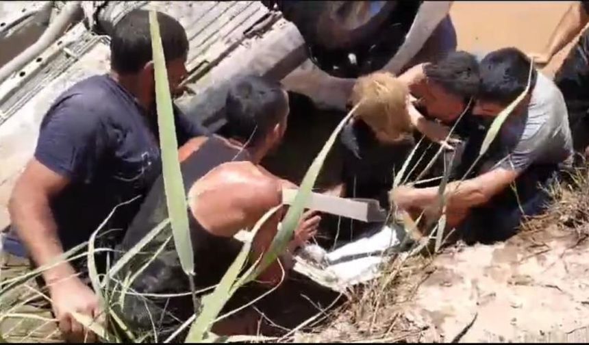 Diyarbakır’da otomobil sulama kanalına düştü