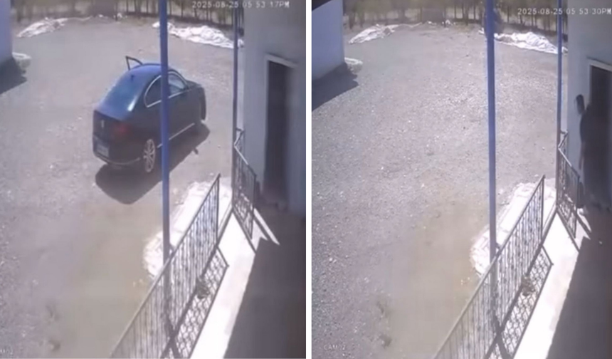 Diyarbakır’da el freni çekilmeyen otomobil, bahçe duvarına çarptı