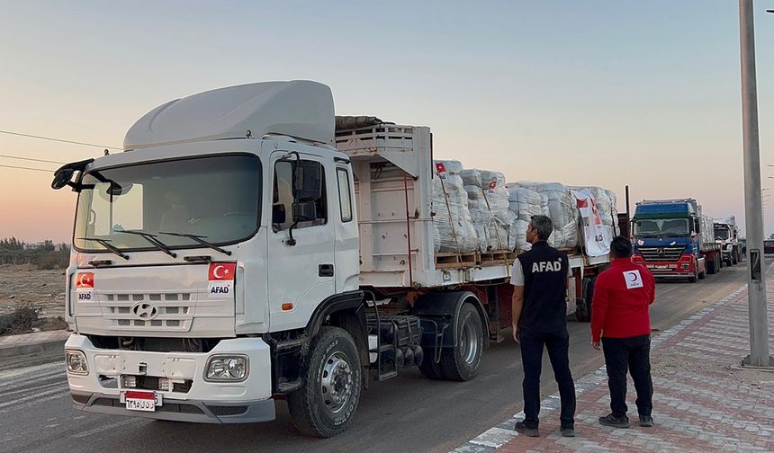 AFAD’dan Gazze’ye 20 tır yardım gönderildi