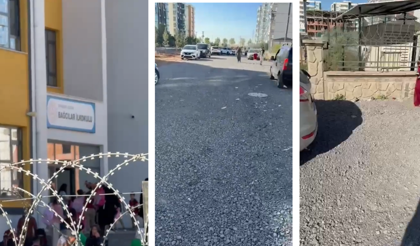 Diyarbakır’da veliler ve öğrencilerden mucurlu yol sorununa tepki