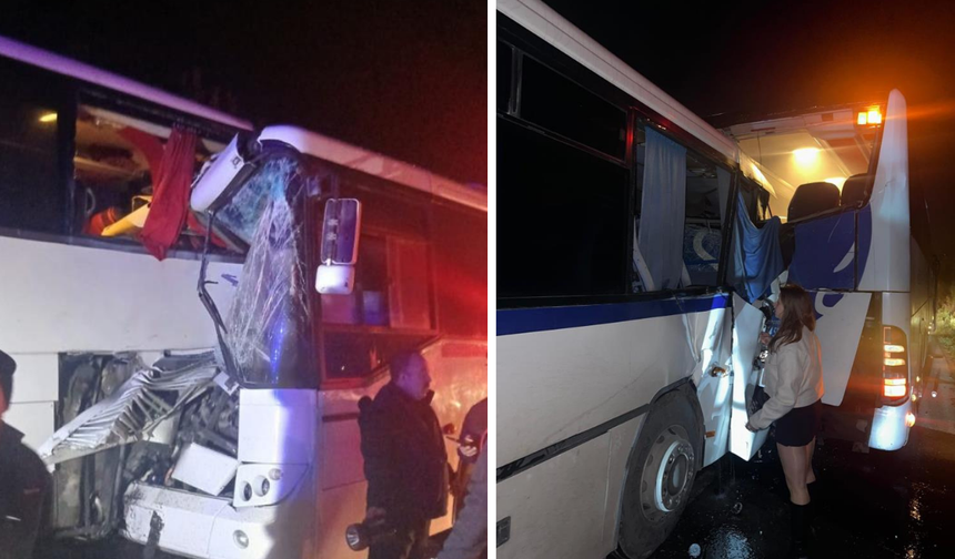 Servis otobüsü yolcu otobüsüne çarptı: Çok sayıda yaralı