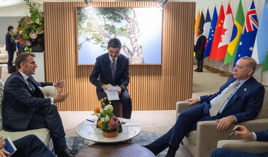 Cumhurbaşkanı Erdoğan, Macron ile görüştü