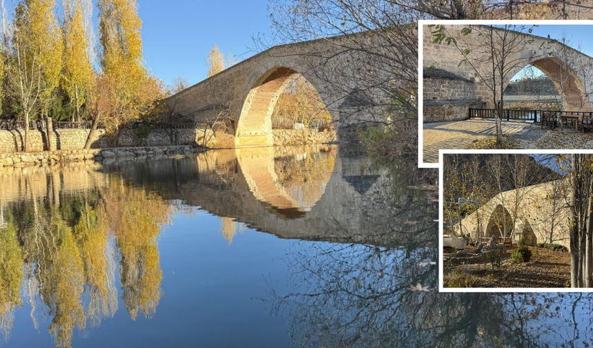 Diyarbakır’da Haburman Köprüsü kış manzarasıyla büyülüyor