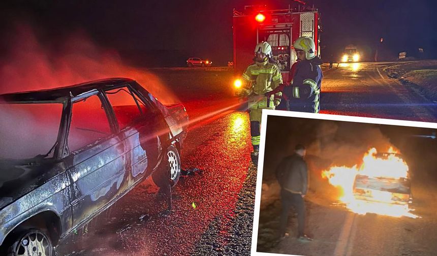 Bismil'de bozuk yol tehlike saçtı: Araç çukura vurunca alev aldı