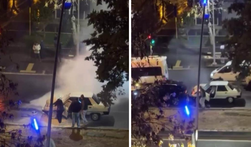 Diyarbakır’da feci kaza ucuz atlatıldı! Araç alevlere teslim oldu