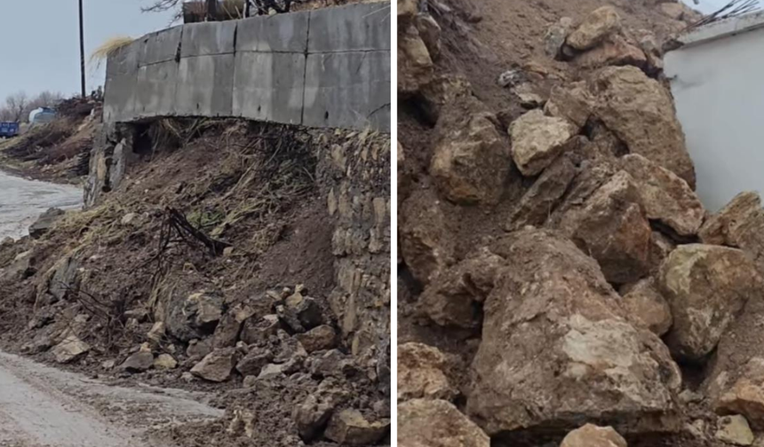 Diyarbakır’da yağmur taziye evini vurdu: İstinat duvarı çöktü
