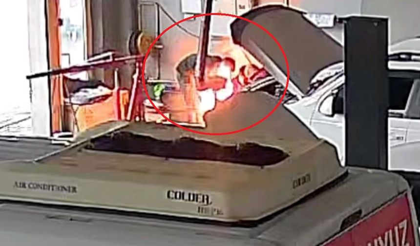 Diyarbakır’da yağ dökülen soba parladı, o anlar kamerada!