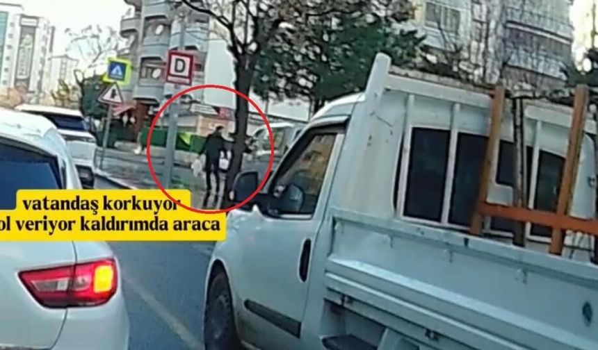 Diyarbakır’da trafik magandası kaldırıma çıktı, işte o anlar!