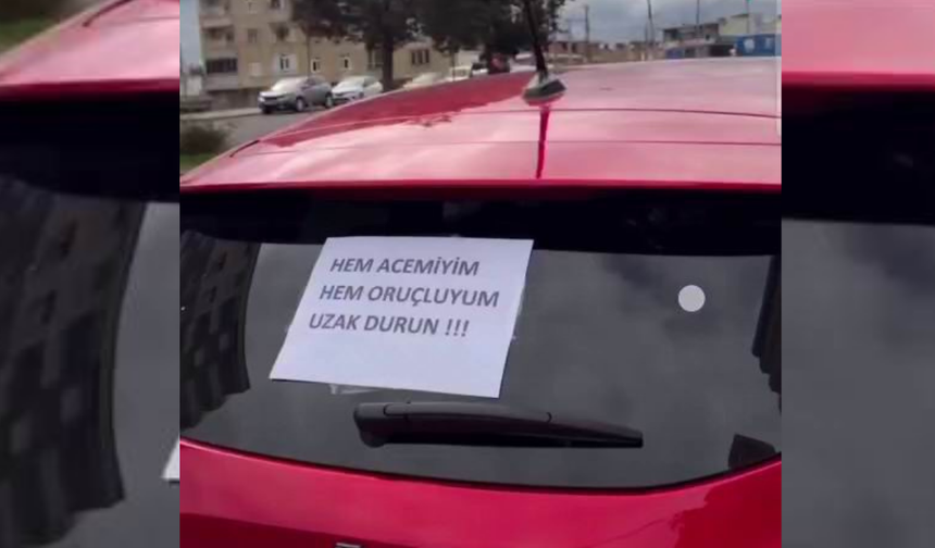 Acemi sürücüden trafikte 'ilginç' önlem