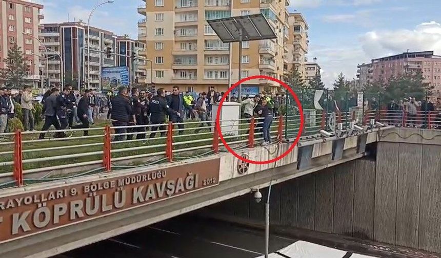 Diyarbakır’da Köprülü Kavşağı’nda hareketli dakikalar: İntihar girişimi önlendi