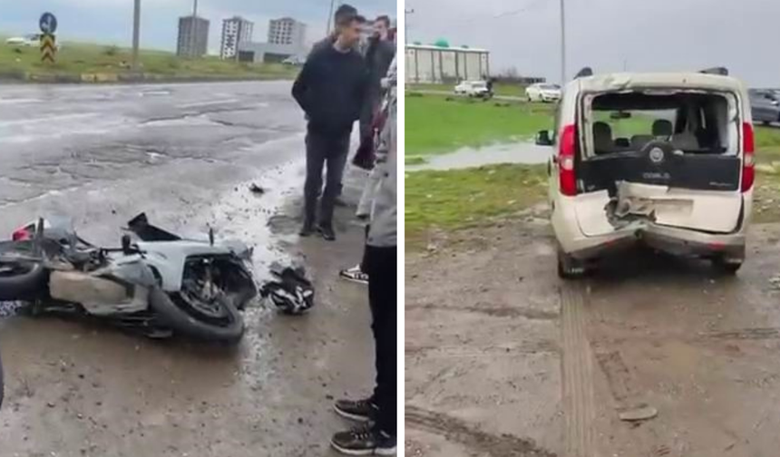 Diyarbakır’da motosiklet yola savruldu, 1 yaralı