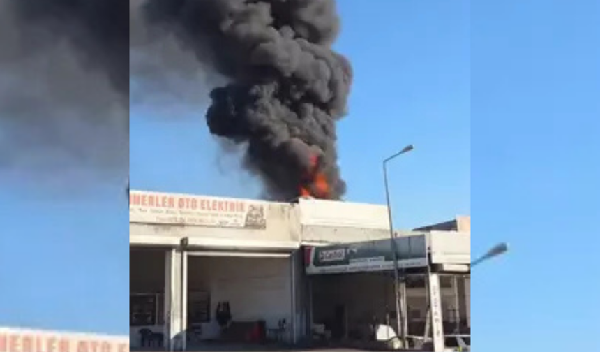 Diyarbakır Bismil’de kaportacı alevlere teslim oldu