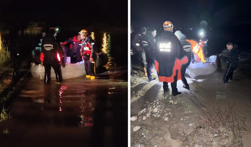 Diyarbakır'da selde mahsur kalan çobanı kurtarma operasyonu