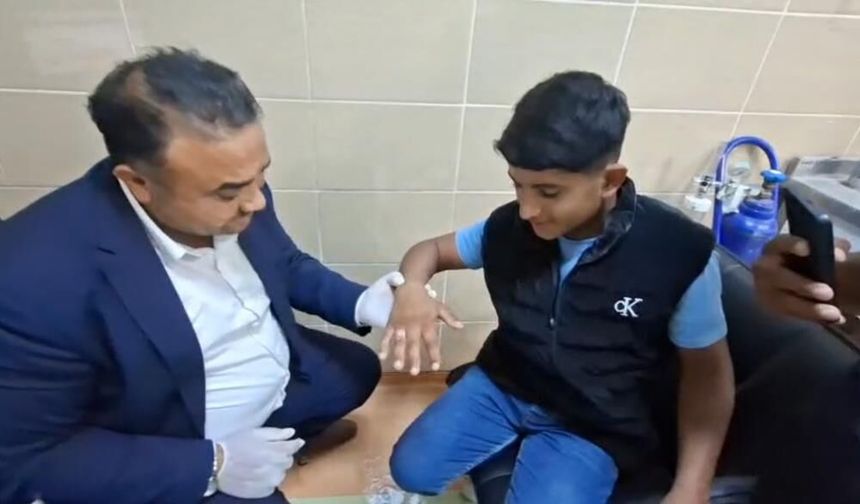 Parmağına sıkışan yüzüğü itfaiye çıkardı