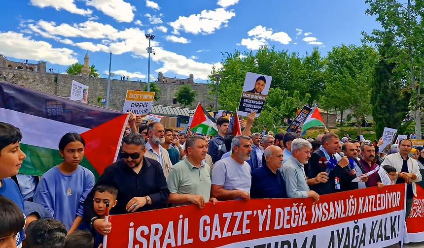 Sumud Filosuna müdahale Diyarbakır’da protesto edildi