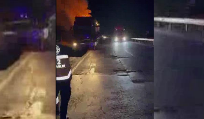 Diyarbakır’da seyir halindeki tır alev aldı