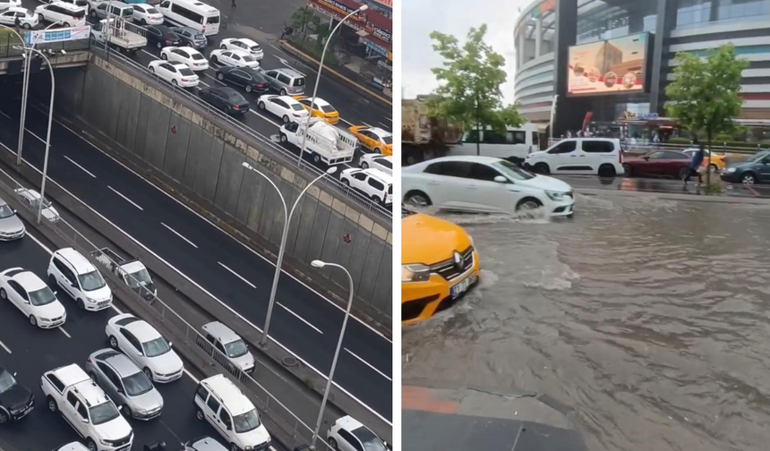 Diyarbakır’da yağmur trafiği felç etti, araç kuyrukları kilometreleri buldu