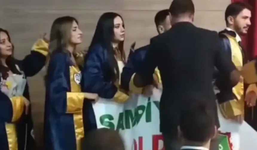 Üniversitede Amedspor pankartına müdahale