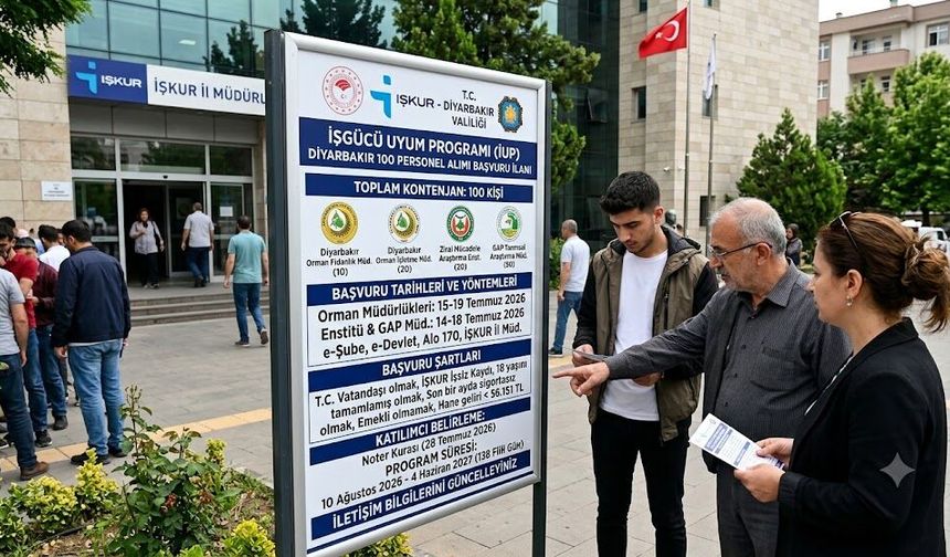 İŞKUR Diyarbakır’da 100 personel alımı yapacak: Başvuru tarihleri ve şartları açıklandı