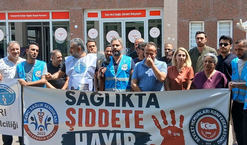 Diyarbakır’da hastane önünde sağlıkta şiddet tepkisi
