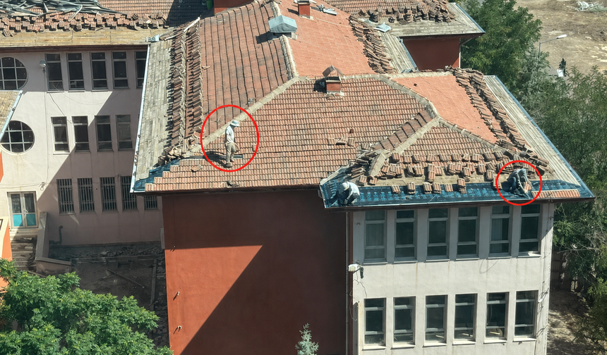 Diyarbakır’da korkutan görüntü: İşçiler çatıda önlemsiz çalıştı
