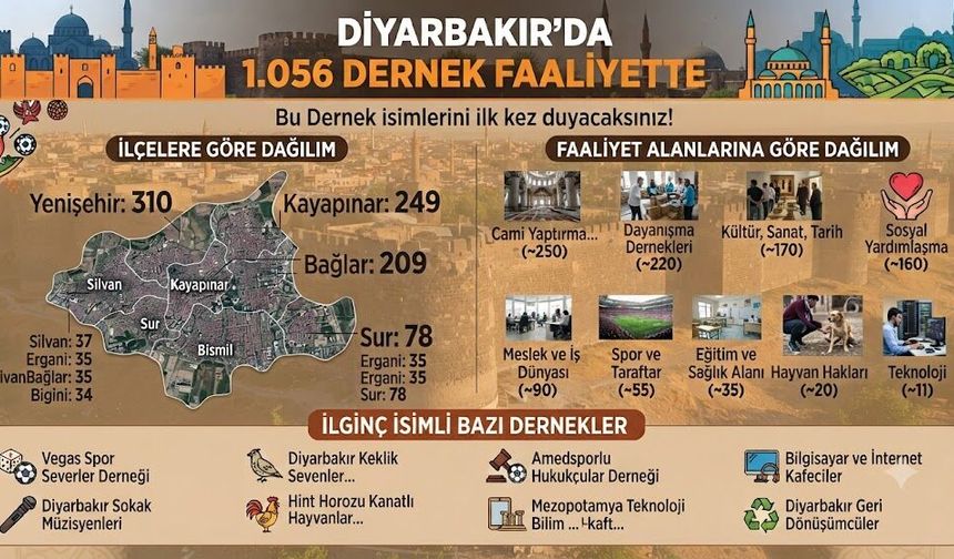 Bu dernek isimlerini ilk kez duyacaksınız! Diyarbakır'da 1.056 dernek faaliyette